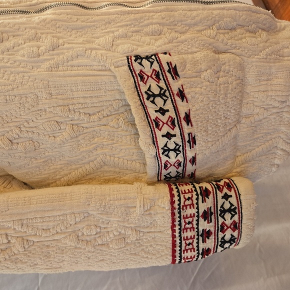 Mango Embroidered Boho Western Cotton Zip Up Jacket Cream Size Small - Picture 5 of 8